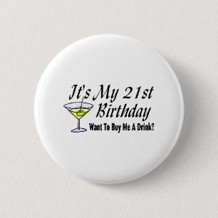It's My 21st Birthday 6 Cm Round Badge