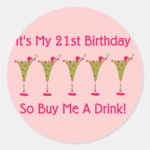 It's My 21st Birthday Classic Round Sticker