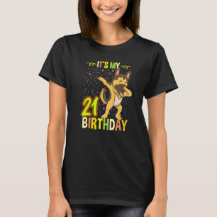 Its My 21st Birthday Dabbing German Shepherd T-Shirt