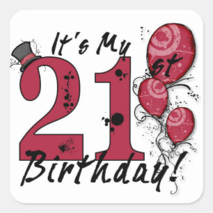 It's my 21st birthday grunge balloon stickers