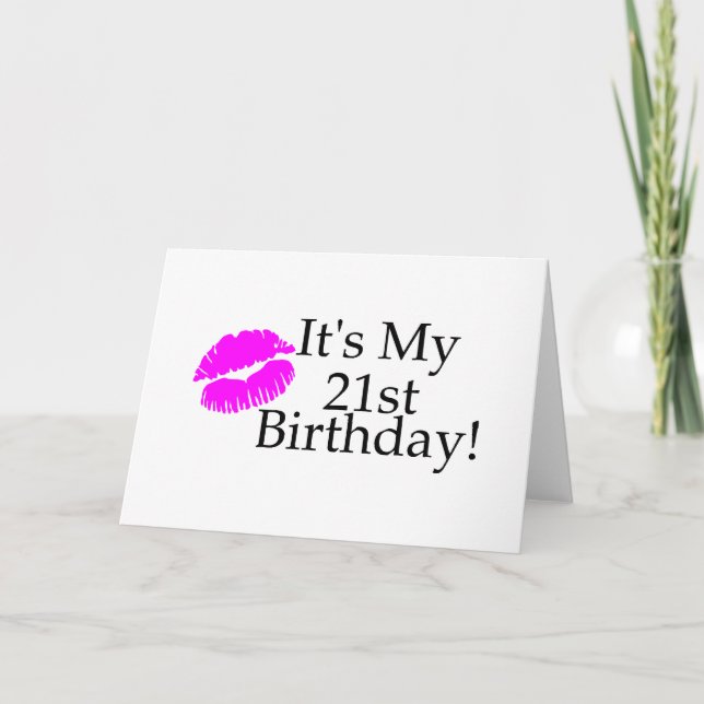 Its My 21st Birthday (Kiss) Card (Front)
