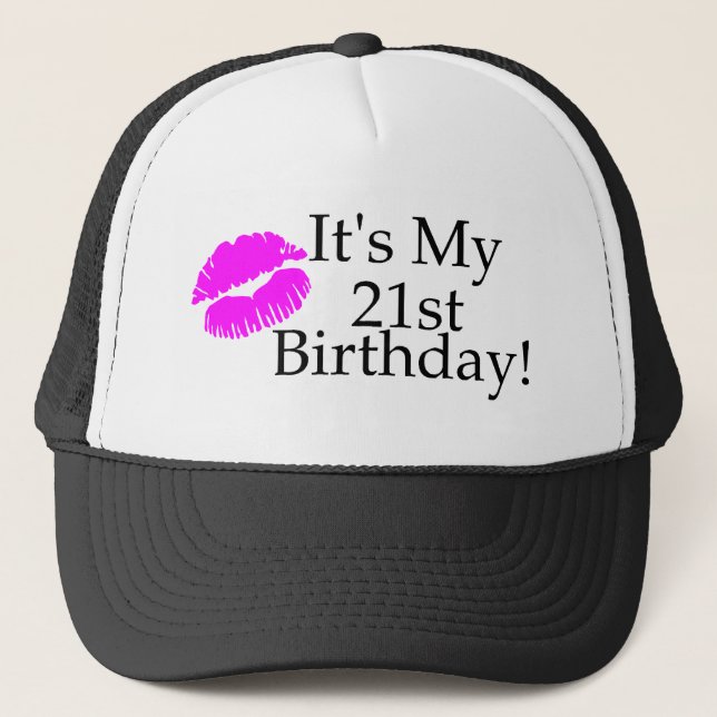 Its My 21st Birthday (Kiss) Trucker Hat (Front)