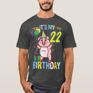 Its My 22nd Birthday Cute Pig 3310 T-Shirt