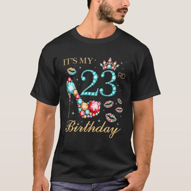 It's My 23Rd Birthday Cute 23 Years Old Birthday Q T-Shirt (Front)