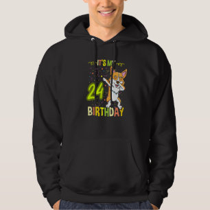 Its My 24th Birthday Dabbing Corgi Hoodie