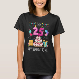 It's My 25th Birthday Cake Candle 25 Year Old Girl T-Shirt