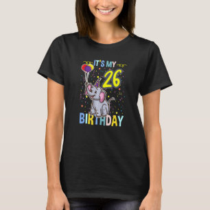 Its My 26th Birthday Elephant Animal T-Shirt