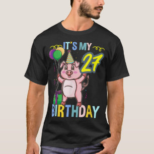 Its My 27th Birthday Cute Pig 3321  T-Shirt