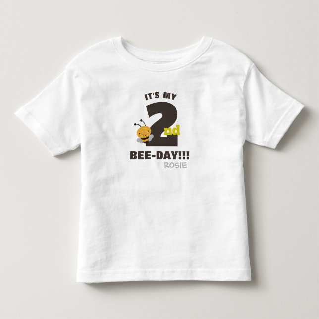 It's My 2nd Bee-Day Personalised T-shirt (Front)