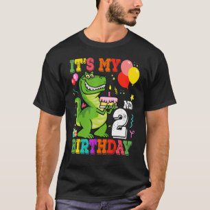 Its My 2nd Birthday Boy Rex Dinosaur Birthday 2 Ye T-Shirt