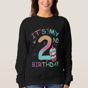 It's My 2nd Birthday Bubble Boba Tea 2 Year Old Bd Sweatshirt