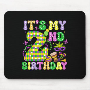 It's My 2nd Birthday Mardi Gras Party Kids Two Yea Mouse Mat