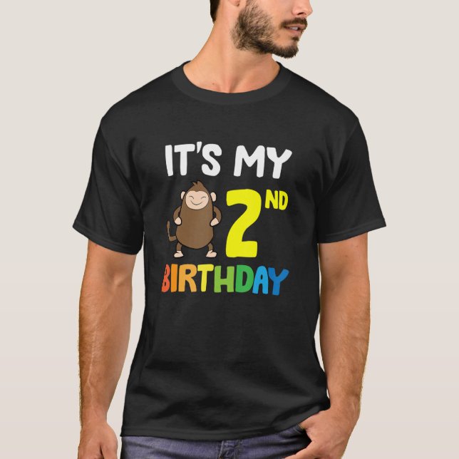 It's My 2nd Birthday Monkey T-Shirt (Front)