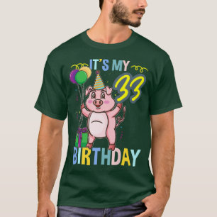 Its My 33rd Birthday Cute Pig Premium T-Shirt