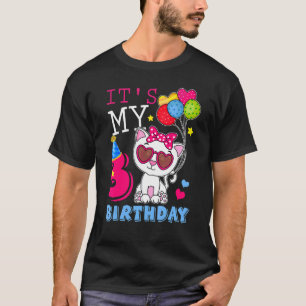 It's My 3 Years Old Birthday Cat Kitty 3rd B day T-Shirt
