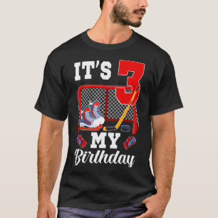 It's My 3rd Birthday 3 Year Old Ice Hockey Theme P T-Shirt