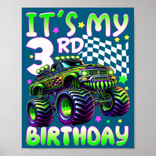 It's my 3rd birthday boy monster truck 3 year old poster