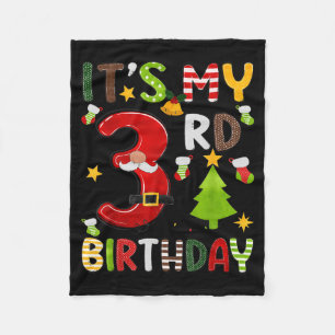 Its My 3rd Birthday Boys 3 Years Old Kids Christma Fleece Blanket
