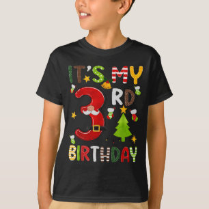 Its My 3rd Birthday Boys 3 Years Old Kids Christma T-Shirt