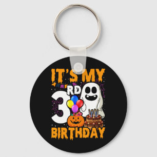 It's My 3rd Birthday Ghost Pumpkin Halloween Party Key Ring