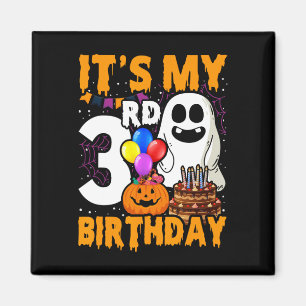 It's My 3rd Birthday Ghost Pumpkin Halloween Party Magnet