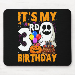It's My 3rd Birthday Ghost Pumpkin Halloween Party Mouse Mat