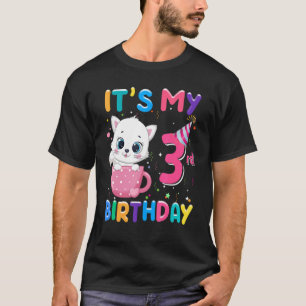 It's My 3rd Birthday Girl  Cat Birthday 3 Year Old T-Shirt