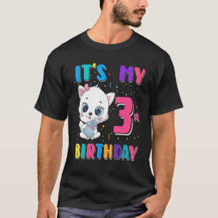 It's My 3rd Birthday Girl  Cat Birthday 3 Year Old T-Shirt