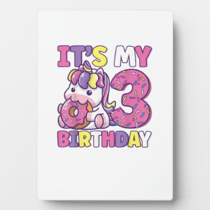 It's My 3rd Birthday Party Cute Girls Doughnut Bir Plaque