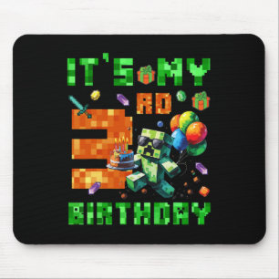 It's My 3rd Birthday Pixel Number Video Game Gamer Mouse Mat