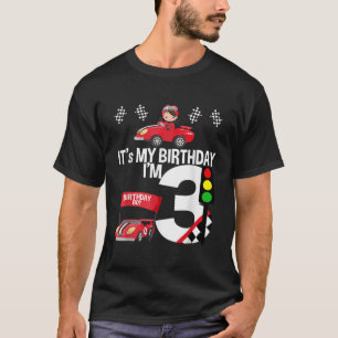 Its My 3rd Birthday Race Car Theme Birthday 3 Yrs  T-Shirt