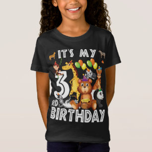 Its My 3rd Birthday Safari Jungle Animals Lover T-Shirt