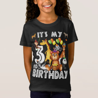 Its My 3rd Birthday Safari Jungle Animals Lover T-Shirt