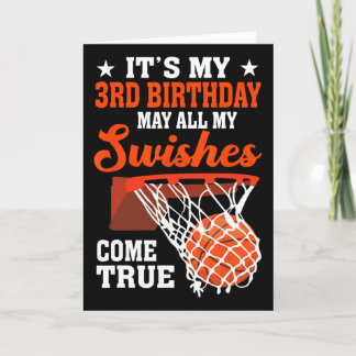 It's My 3rd Birthday Sketll 3 Year Old  Card