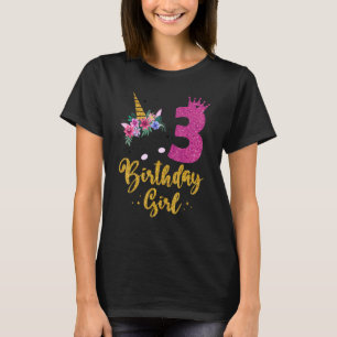 Its My 3rd Birthday Unicorn Outfits For Toddler Gi T-Shirt