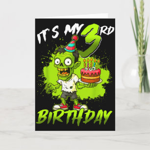 Its My 3rd Birthday Zombie 3 Years Old Happy Hallo Card