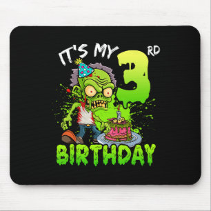It's My 3rd Birthday Zombie Lover 3 Year Old Boys Mouse Mat