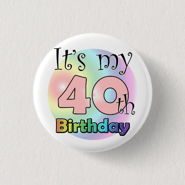 It's my 40th Birthday (Pink) 3 Cm Round Badge (Front)