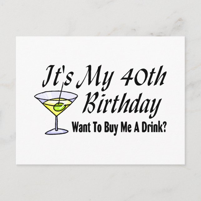 It's My 40th Birthday Postcard (Front)