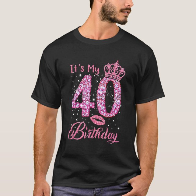 It's My 40th Birthday Queen 40 Years Old Shoes Cro T-Shirt (Front)