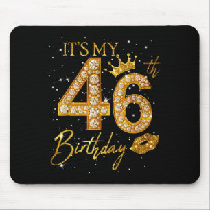Its My 46th Birthday Crown 46 Years Old 46th Birth Mouse Mat