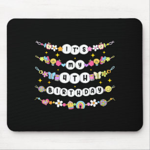 Its My 4th Birthday 4 Happy Birthday Friendship Br Mouse Mat