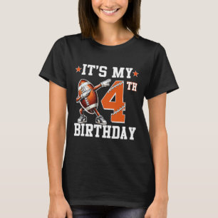 It's My 4th Birthday 4 Years Old Birthday Football T-Shirt