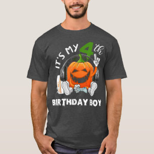 It's My 4th Birthday Boy Halloween Jack O Lantern T-Shirt