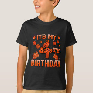 It's My 4th Birthday Bysketbyll Boys Kids Girls 4 T-Shirt