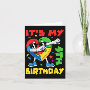 Its My 4th Birthday Dabbing Puzzle Pieces Autism A Card
