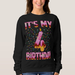 It's My 4th Birthday Doughnut Boys Girls Kids 4 Ye Sweatshirt