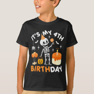 It's My 4th Birthday-funny Halloween Skeleton 4th T-Shirt
