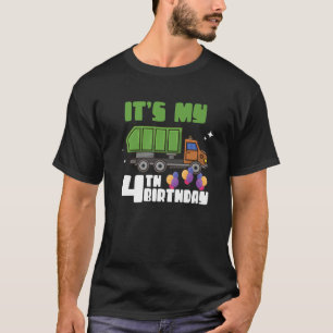 It's My 4Th Birthday Garbage Truck 4Ys Birthday Ga T-Shirt
