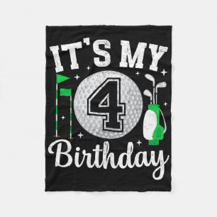 It's My 4th Birthday Golf 4 Year Old Golf Player B Fleece Blanket